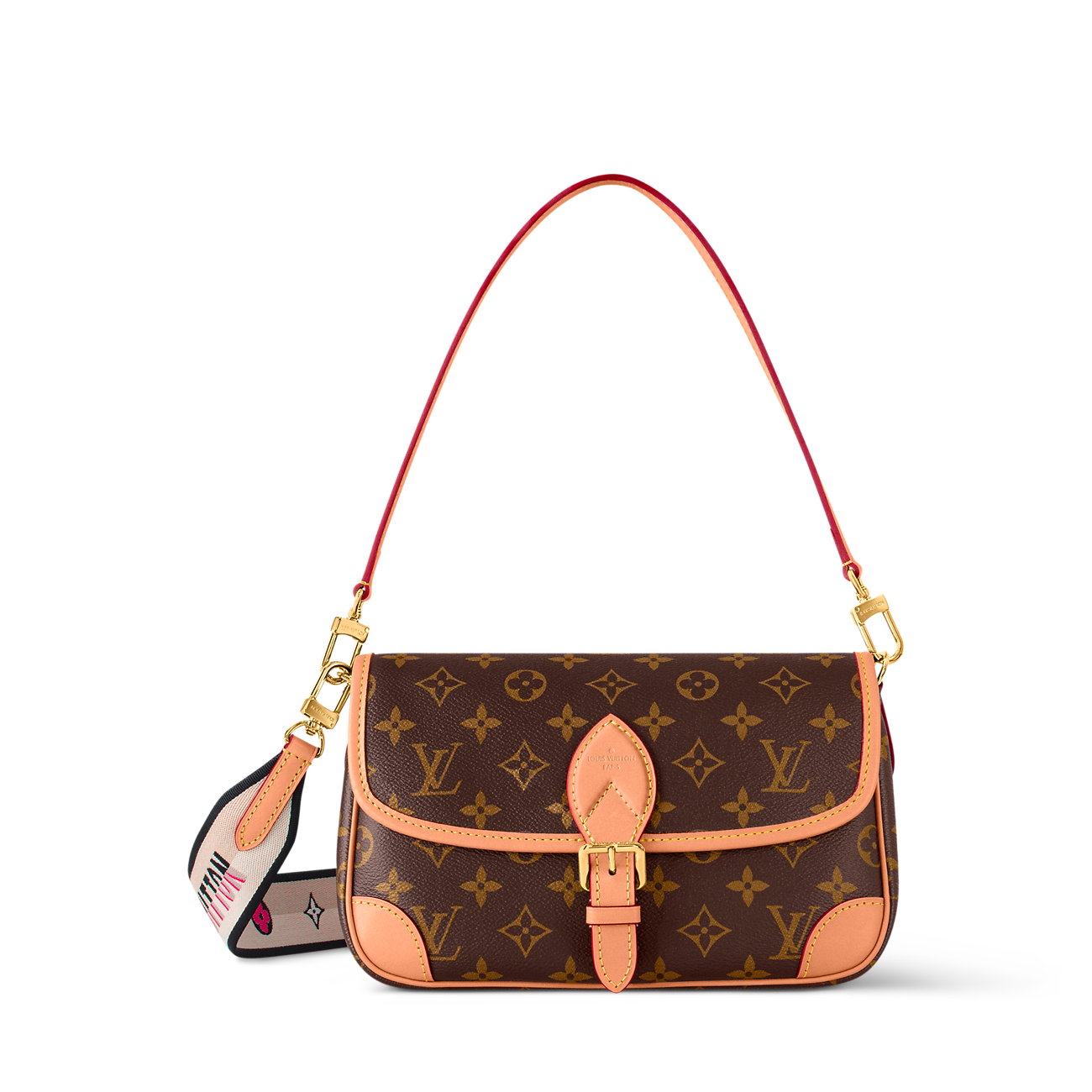 LOUIS VUITTON Monogram Empreinte Diane Shoulder Bag M46386 black